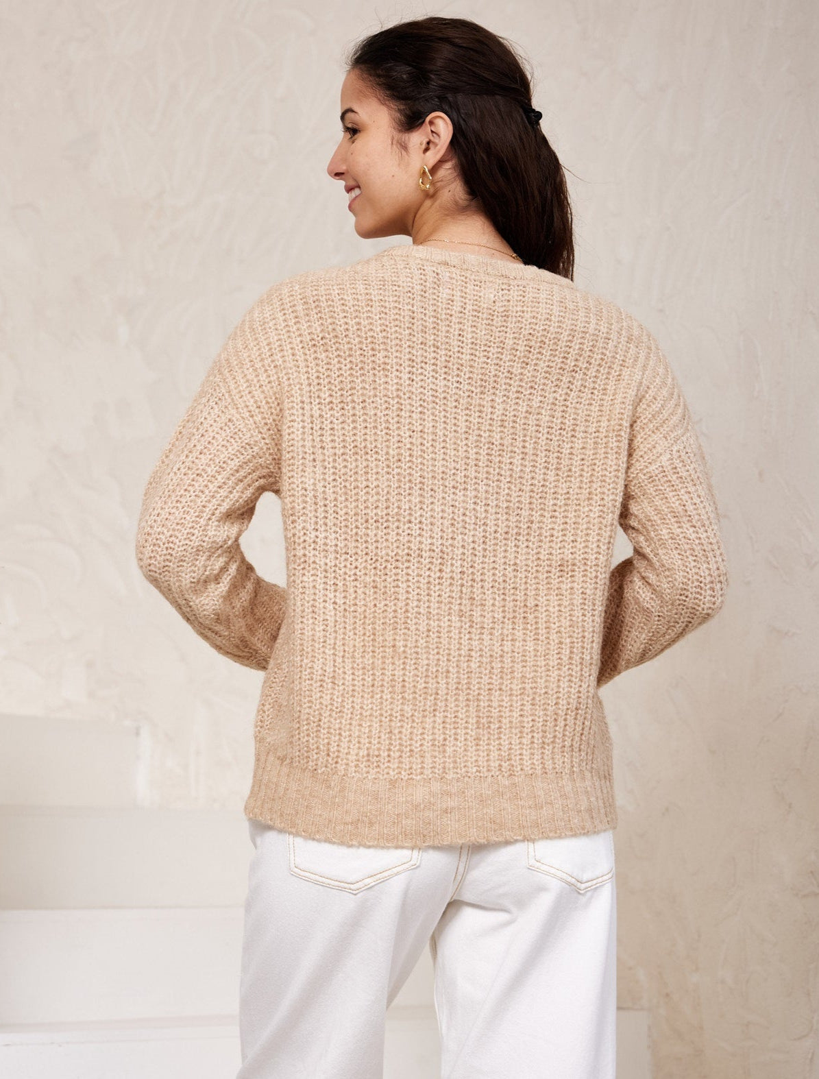 Beige Textured Knit