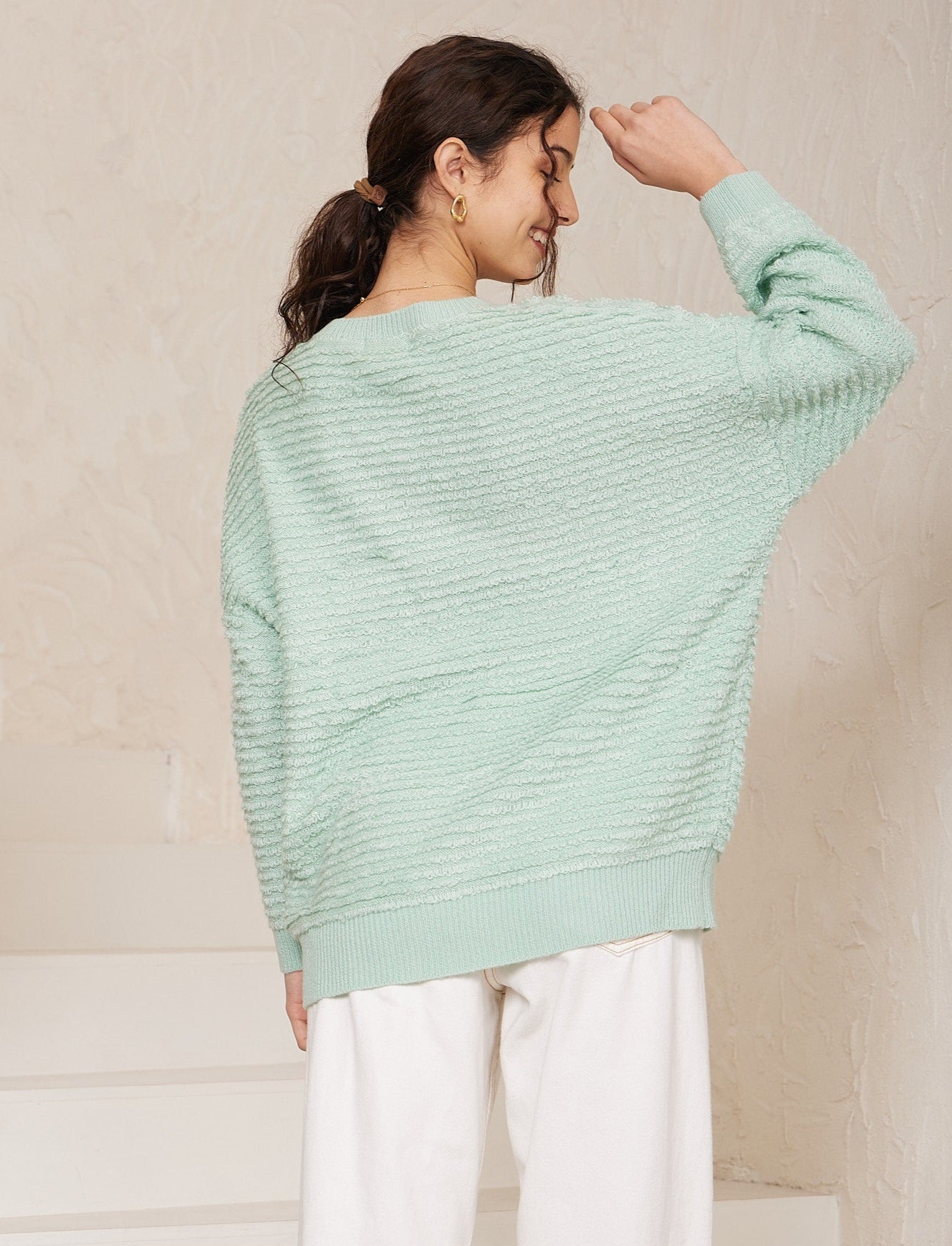 Chenille V-neck Pullover