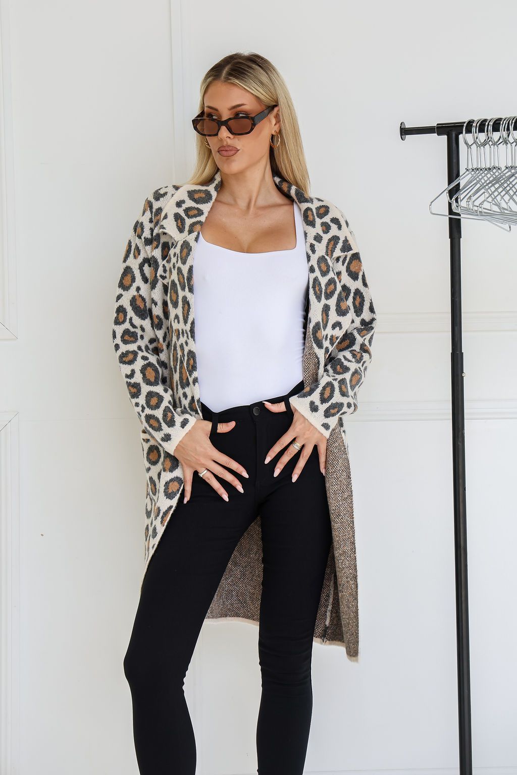 Miss Marlow Leopard Long Cardigan