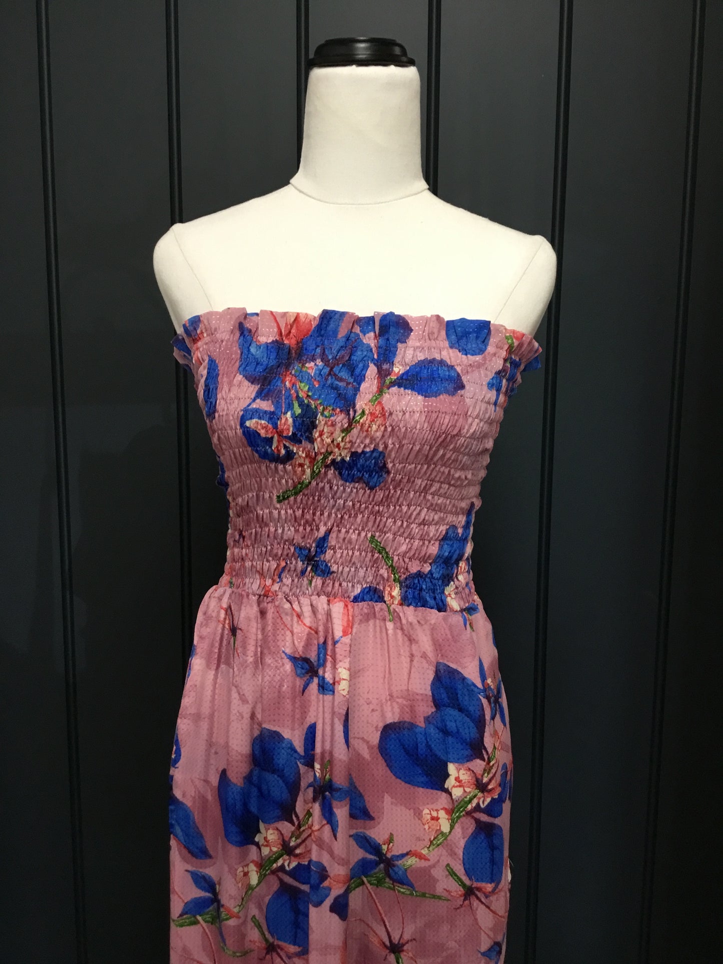 Strapless Jumpsuit Bold Floral