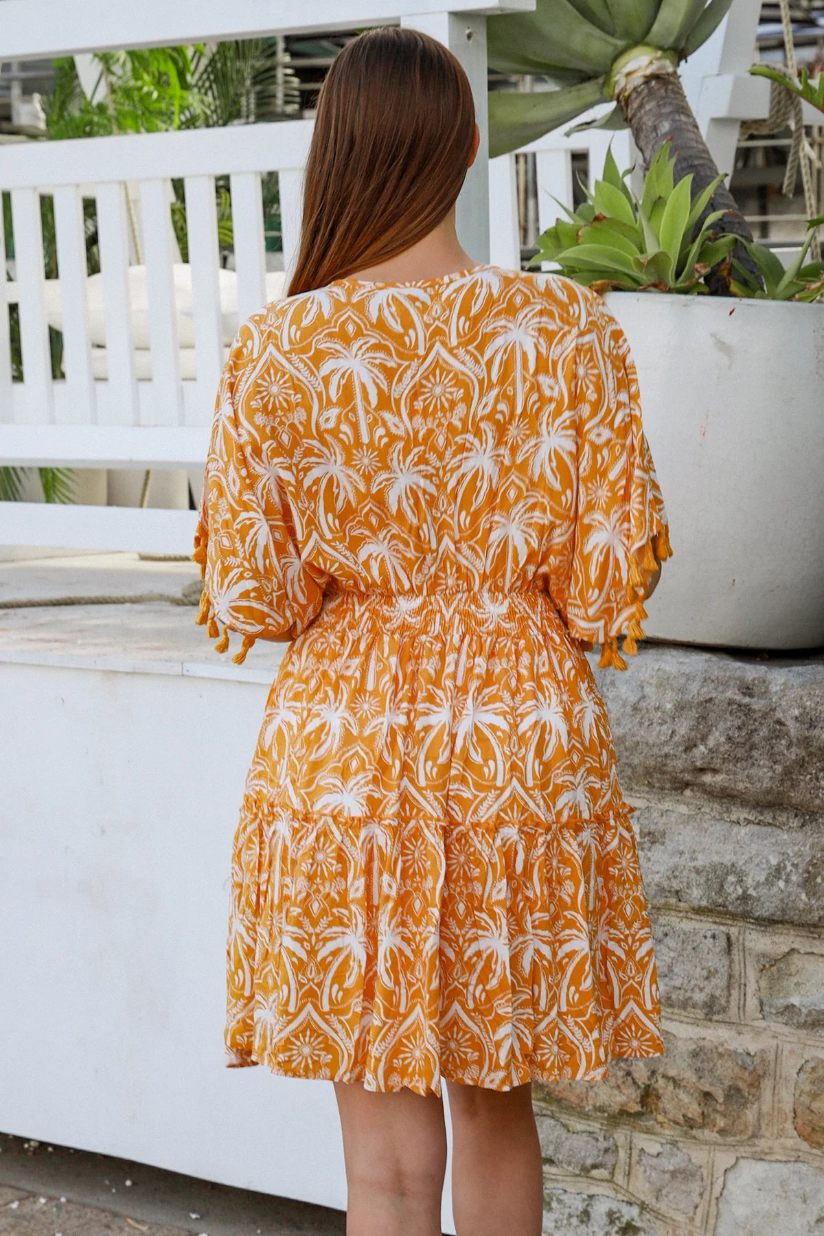 Orange Palms Dress