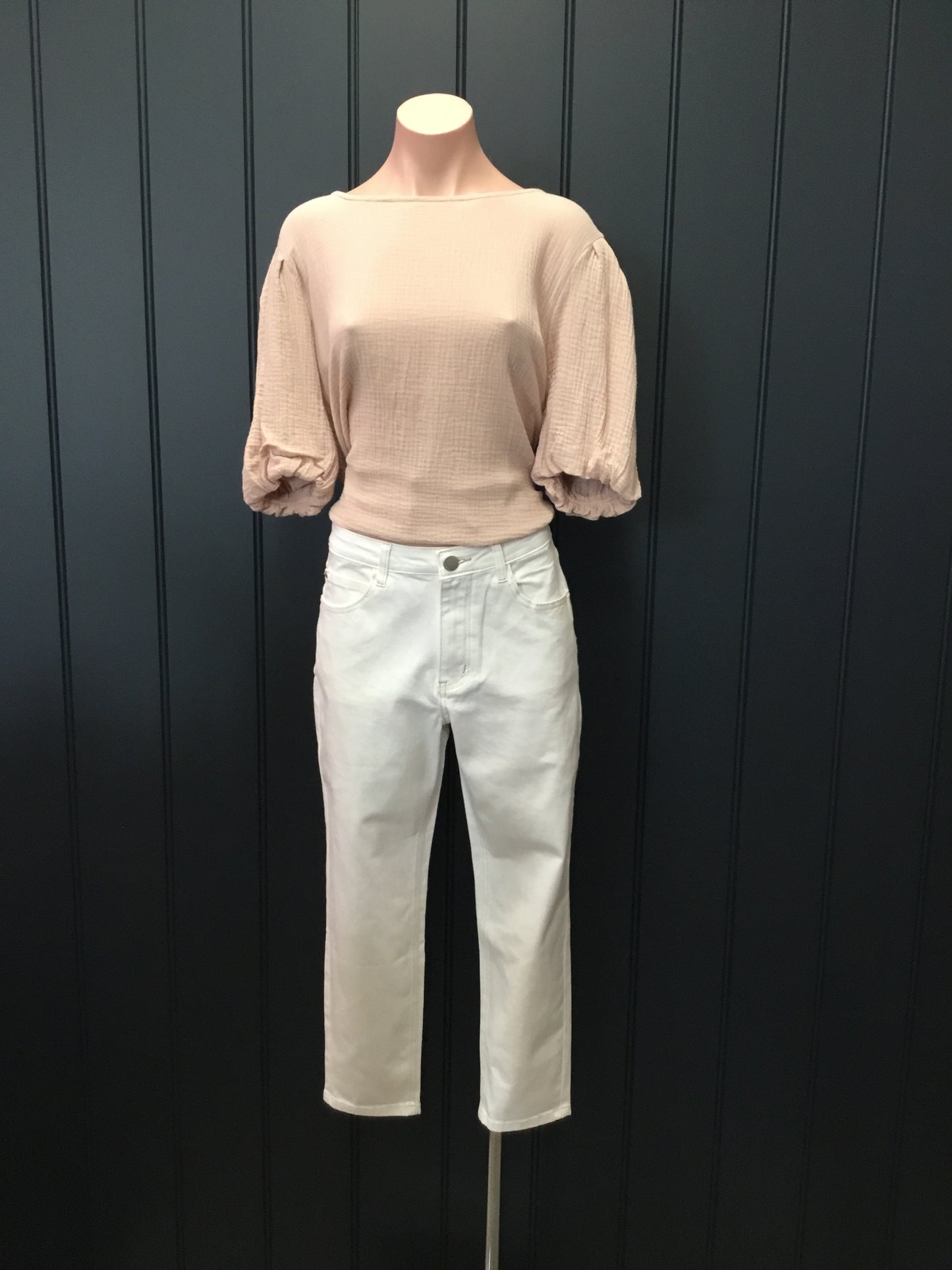 White Denim Jeans - Relaxed Fit