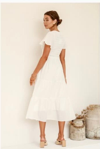 Linen Tiered Maxi Dress