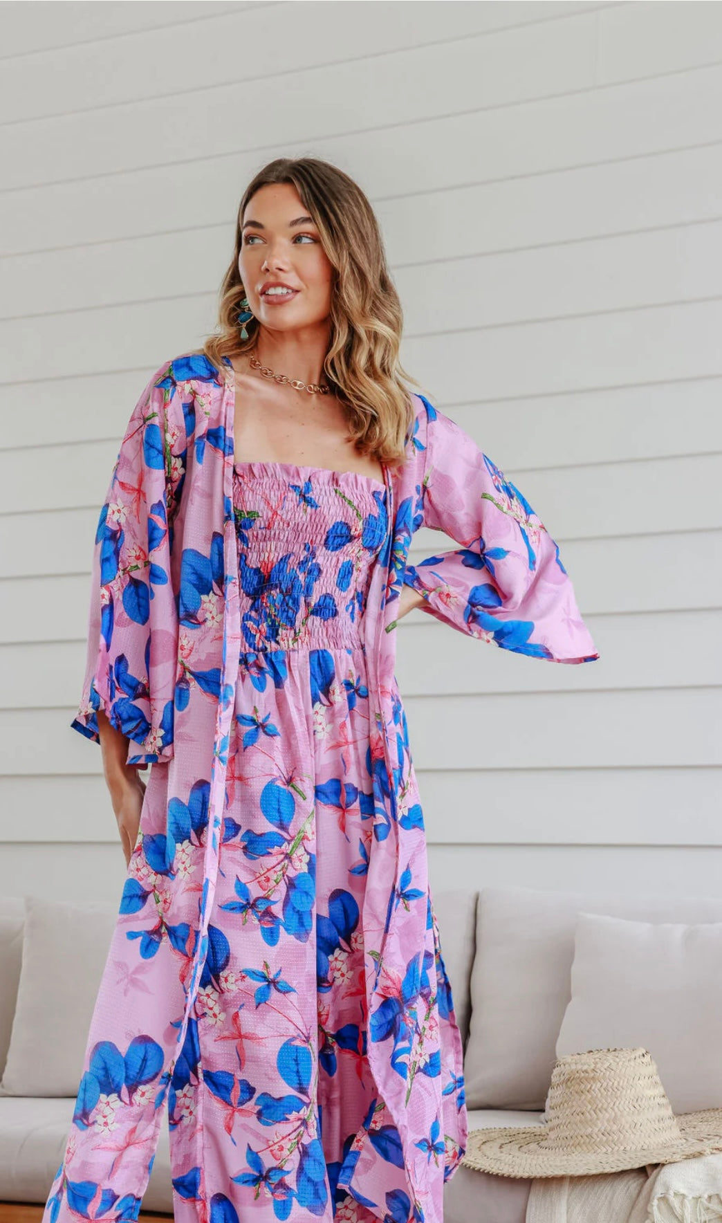 Strapless Jumpsuit Bold Floral