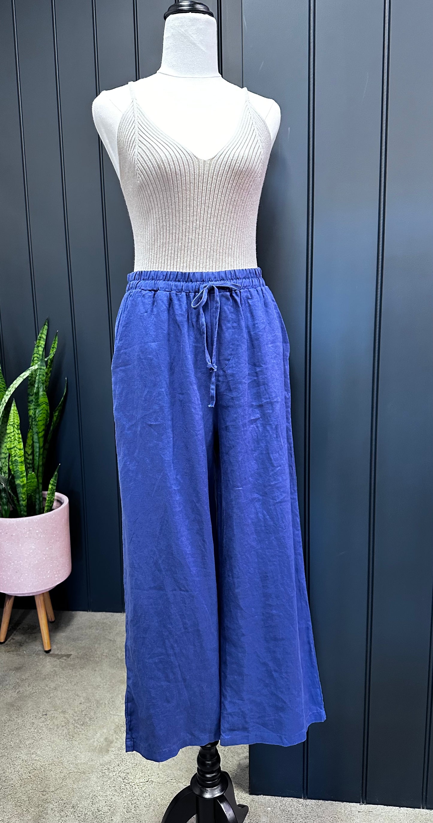 Ocean Breeze Linen Pants Blue