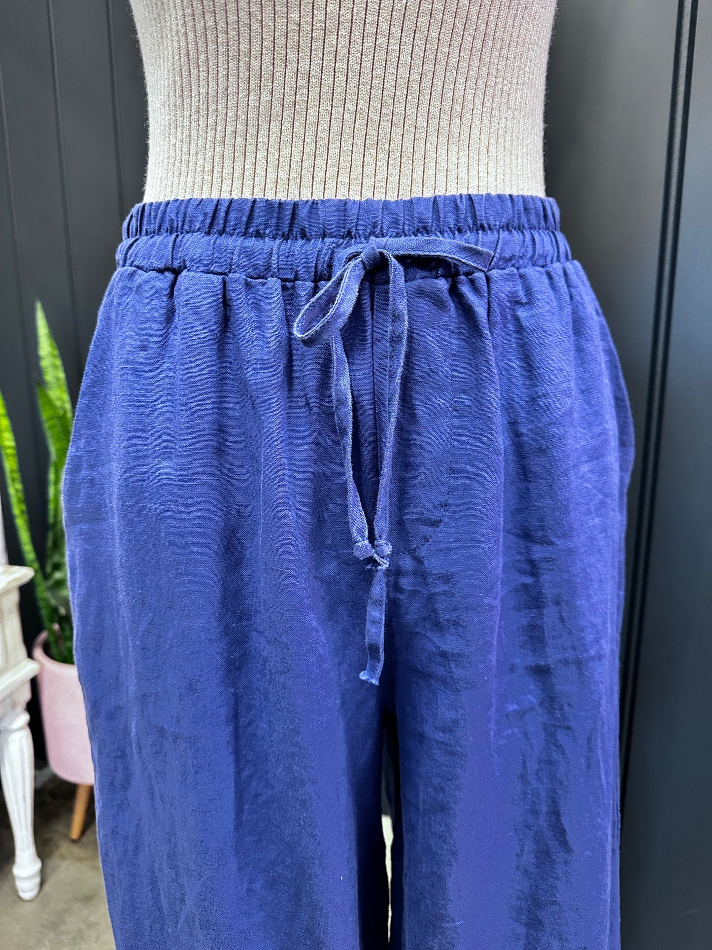 Ocean Breeze Linen Pants Blue