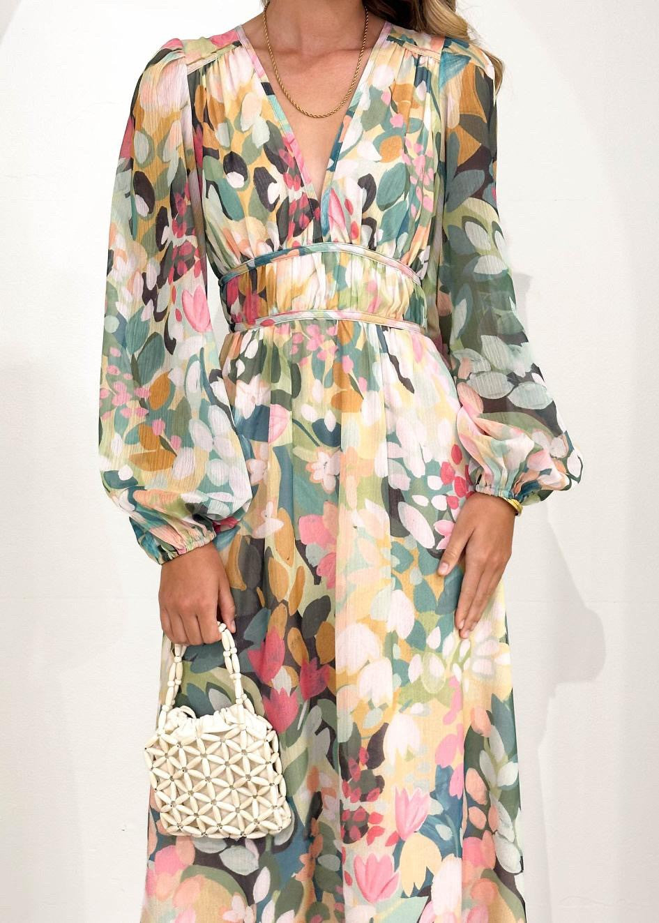 Floral Fantasy Party Dress - Green
