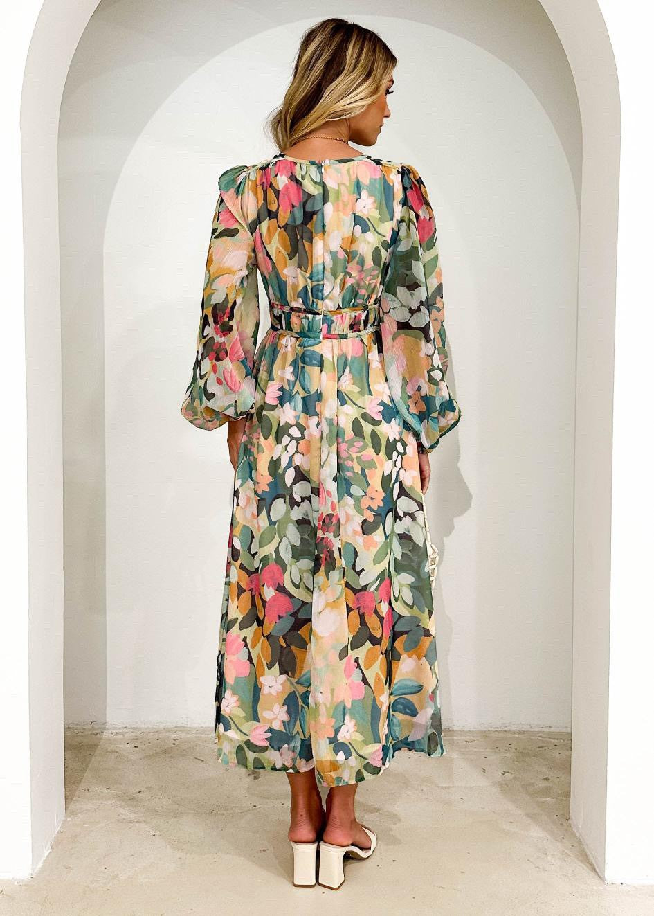 Floral Fantasy Party Dress - Green