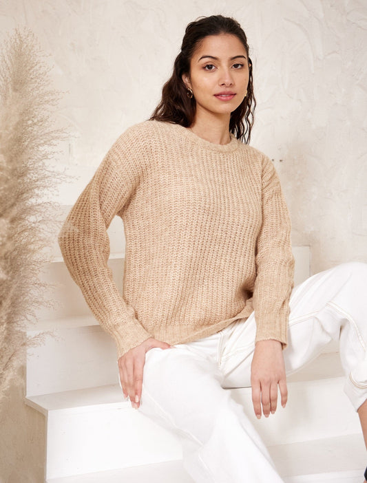 Beige Textured Knit