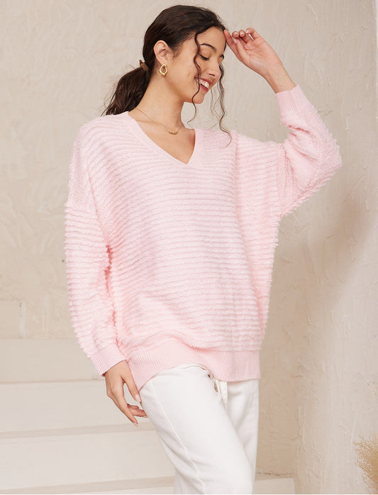 Chenille V-neck Pullover