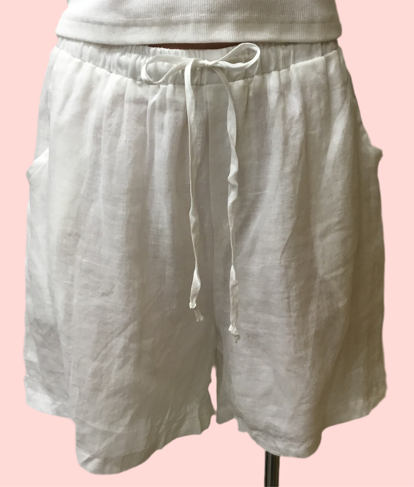 Coastal Linen Shorts White