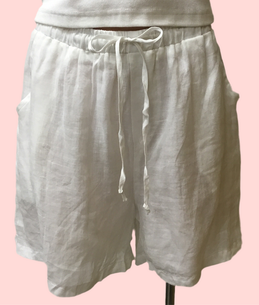 Coastal Linen Shorts White