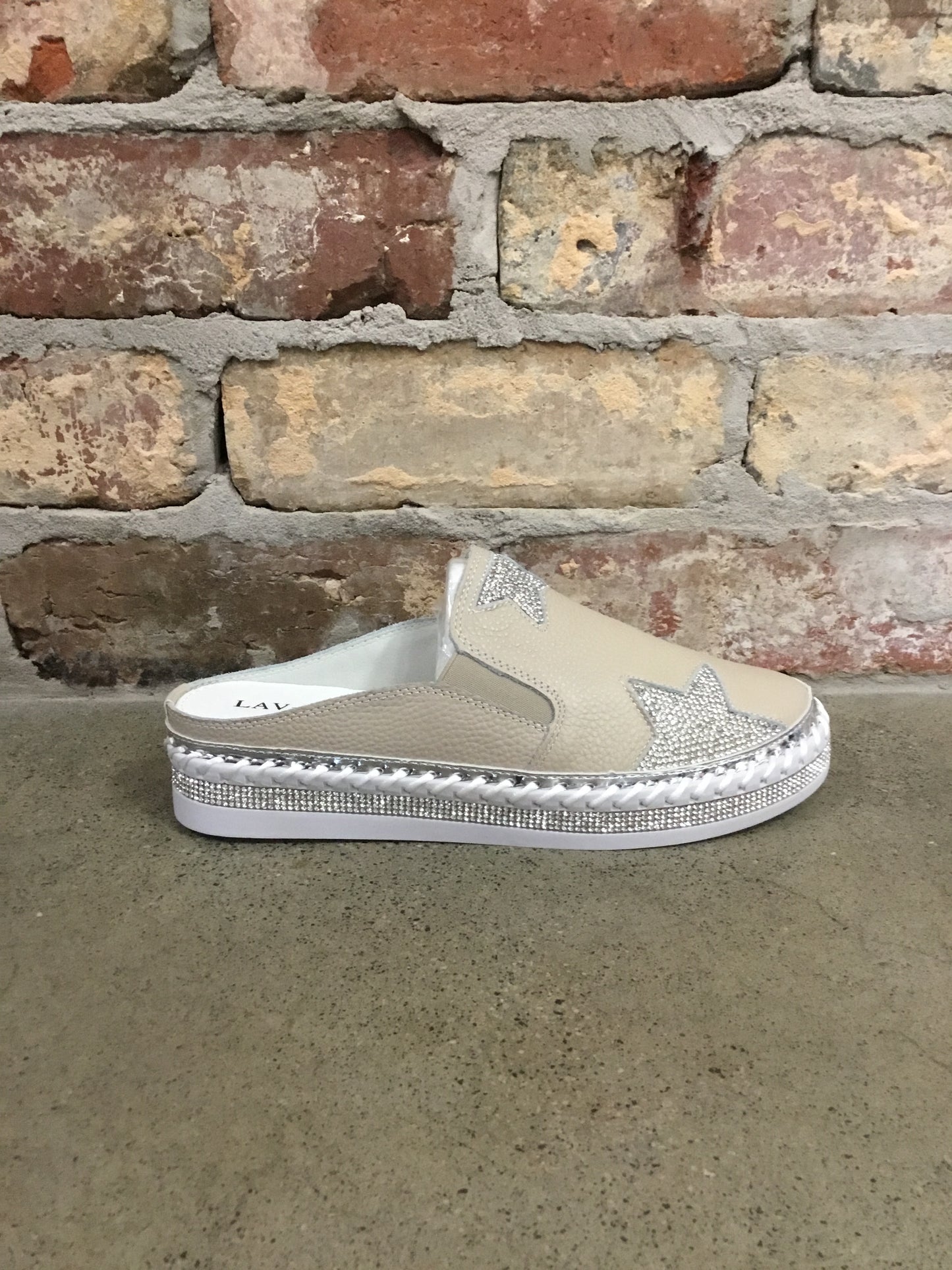 Lavish Slide with Stars Beige