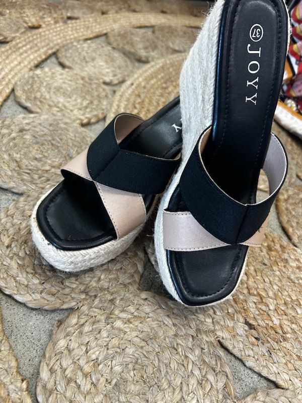 Two Toned Espadrille Wedge Heel