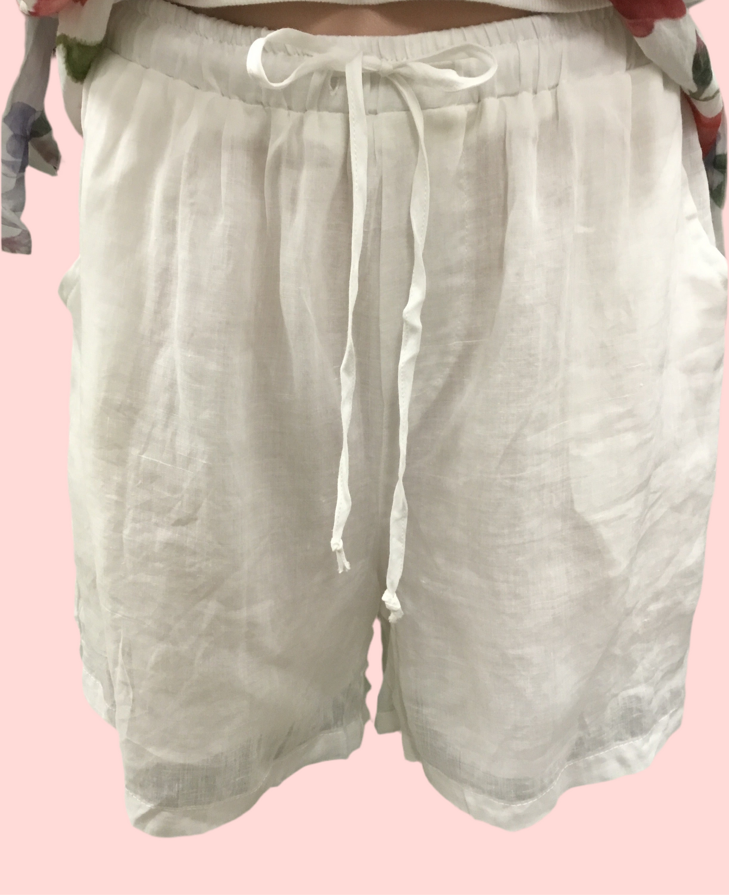 Coastal Linen Shorts White