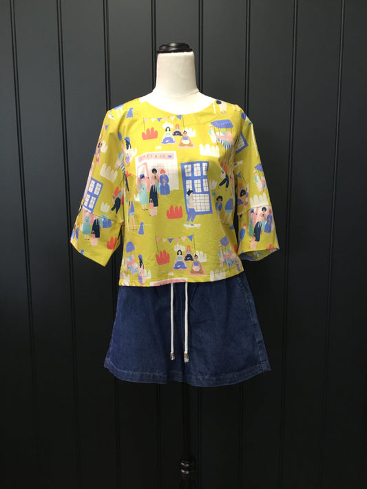Elastic Drawstring Denim Shorts