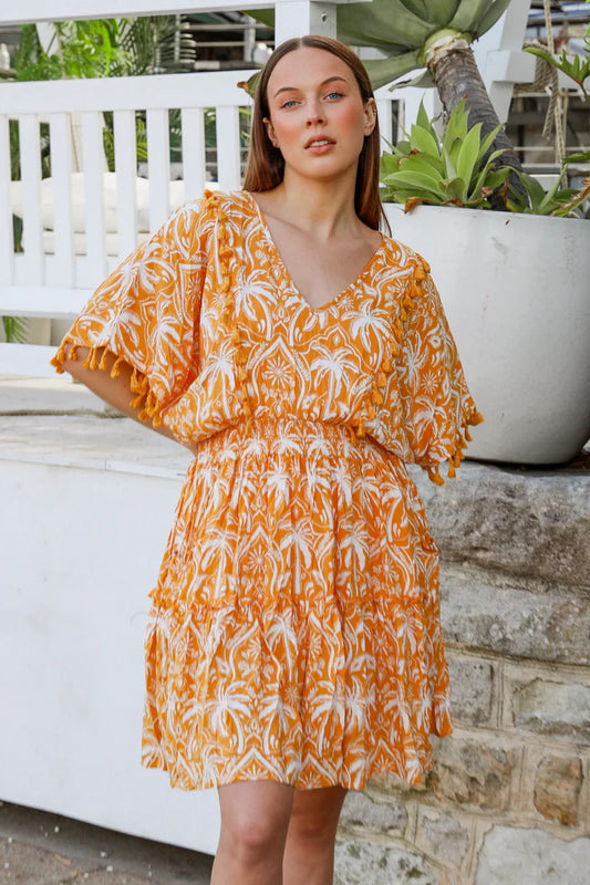 Orange Palms Dress