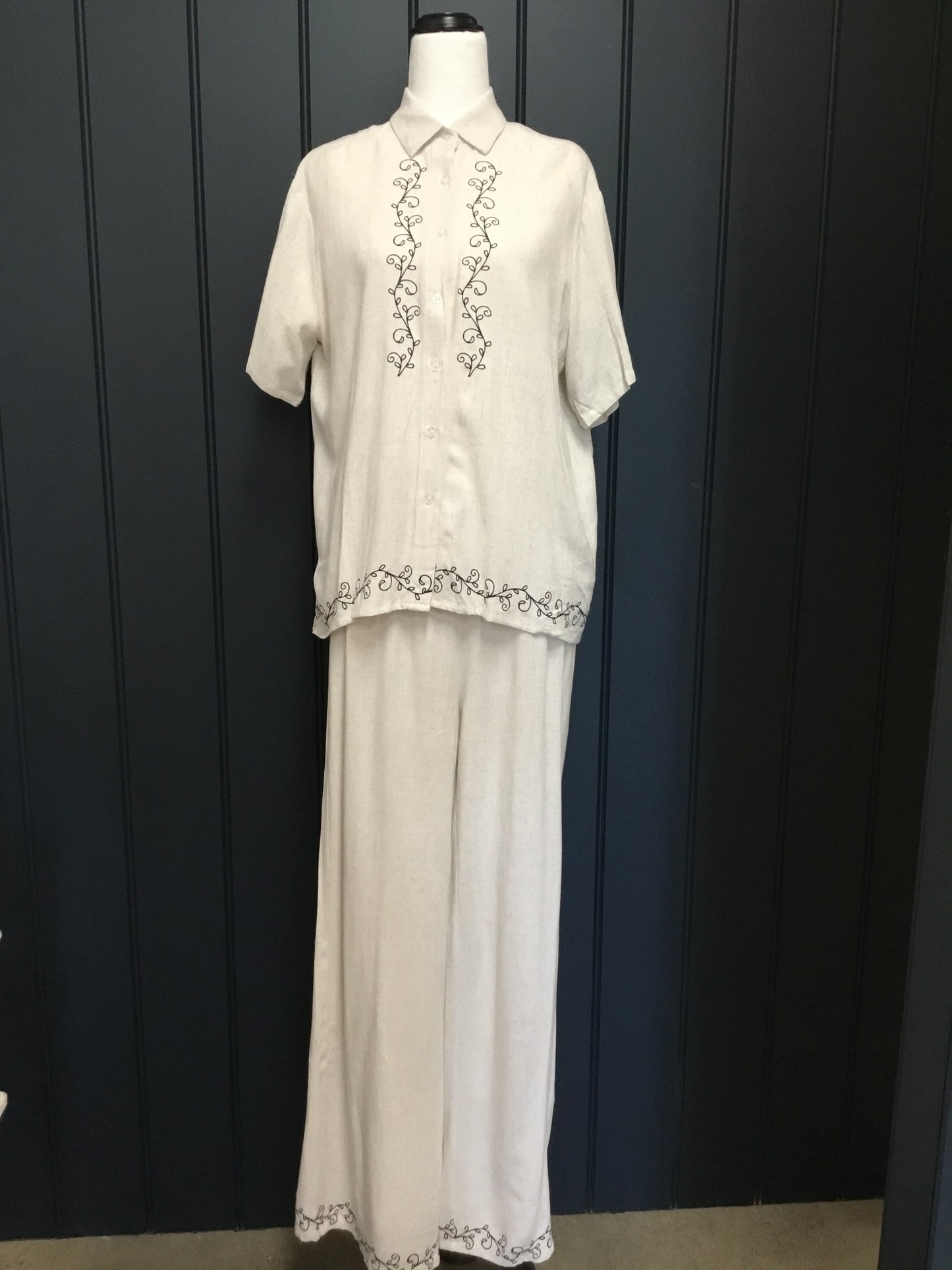 Linen Blend Vine Pant