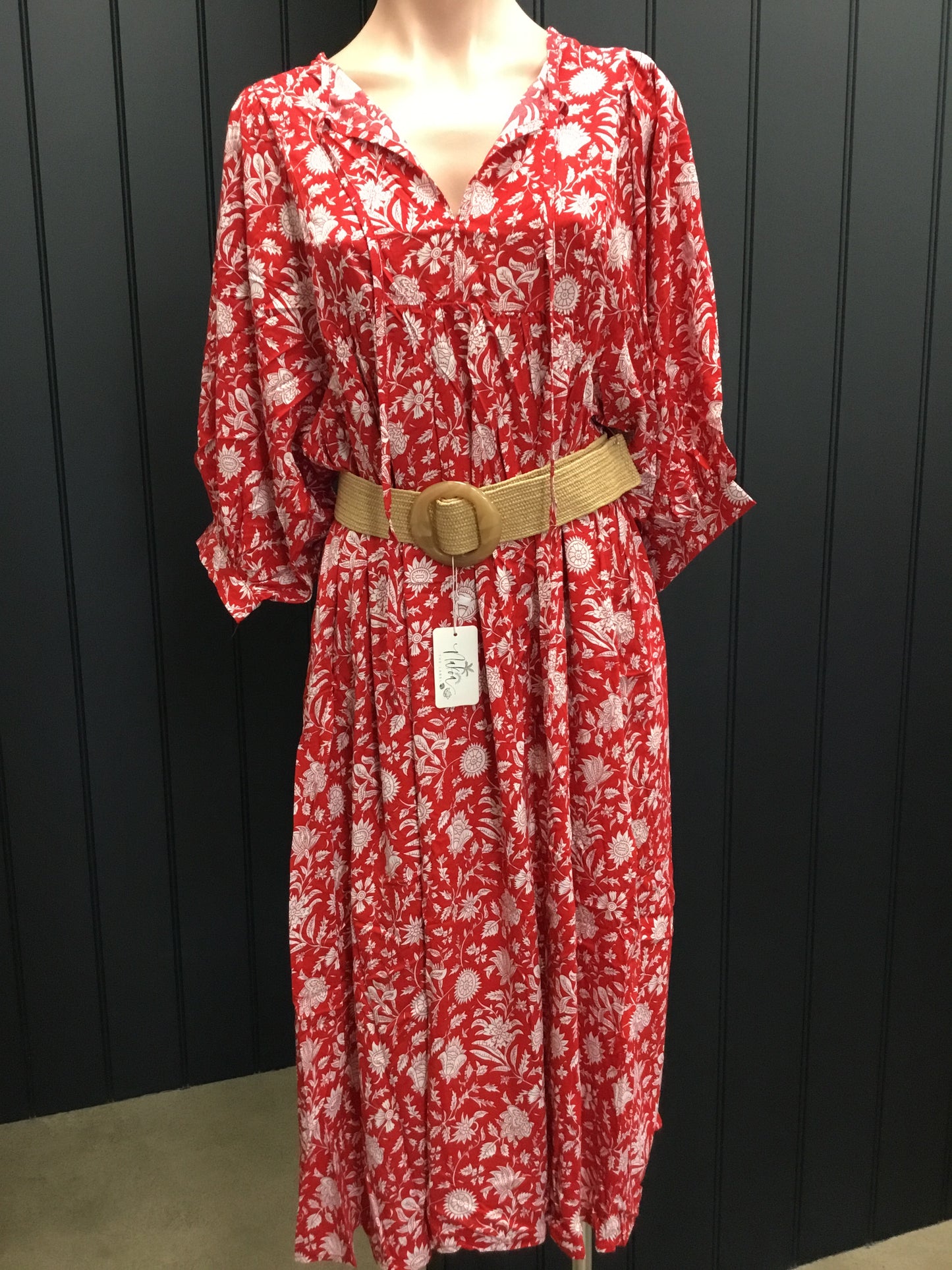 Spring Breeze Floral Dress Red