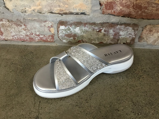 Lavish Silver Bling Sandals