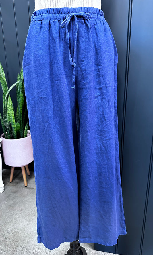Ocean Breeze Linen Pants Blue