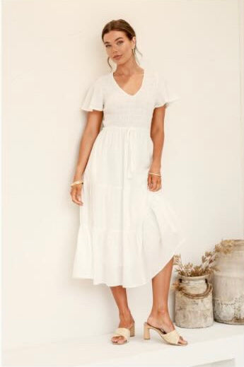 Linen Tiered Maxi Dress