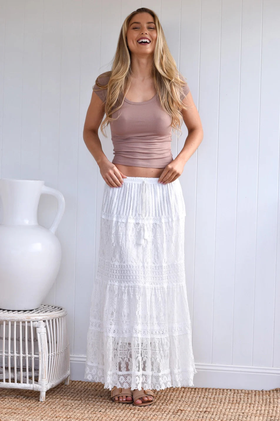 White Lace Long Skirt