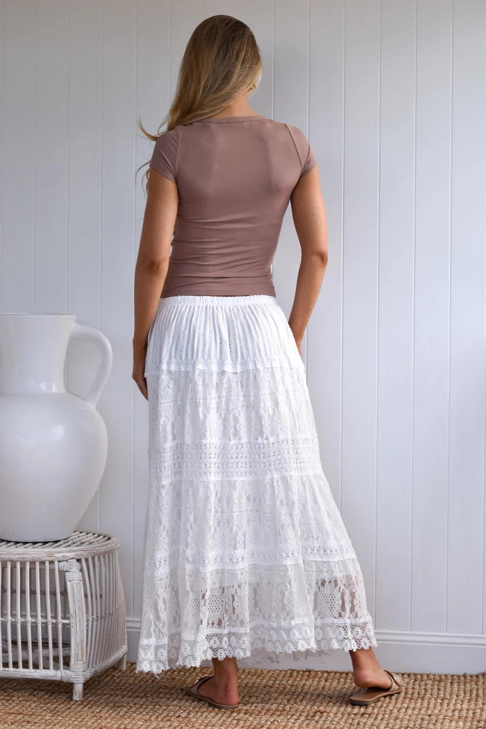 White Lace Long Skirt