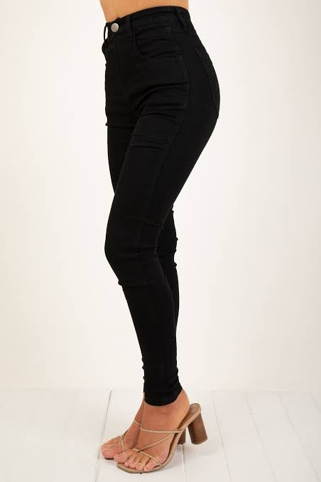 Maxim High Waisted Black Jeans