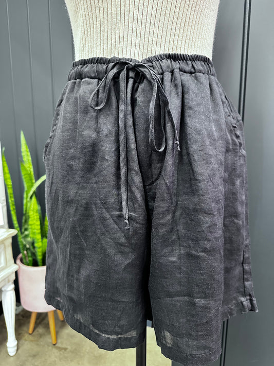Coastal Linen Shorts Black