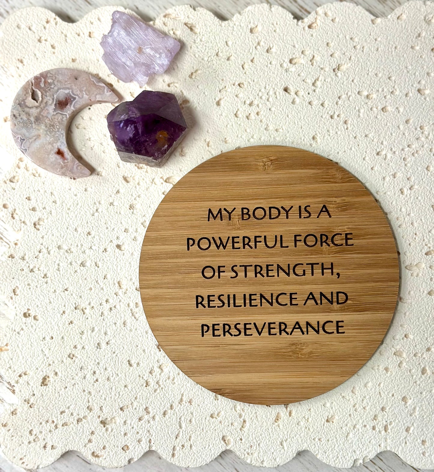 My Body is a powerful force Mirror Affirmation Disc