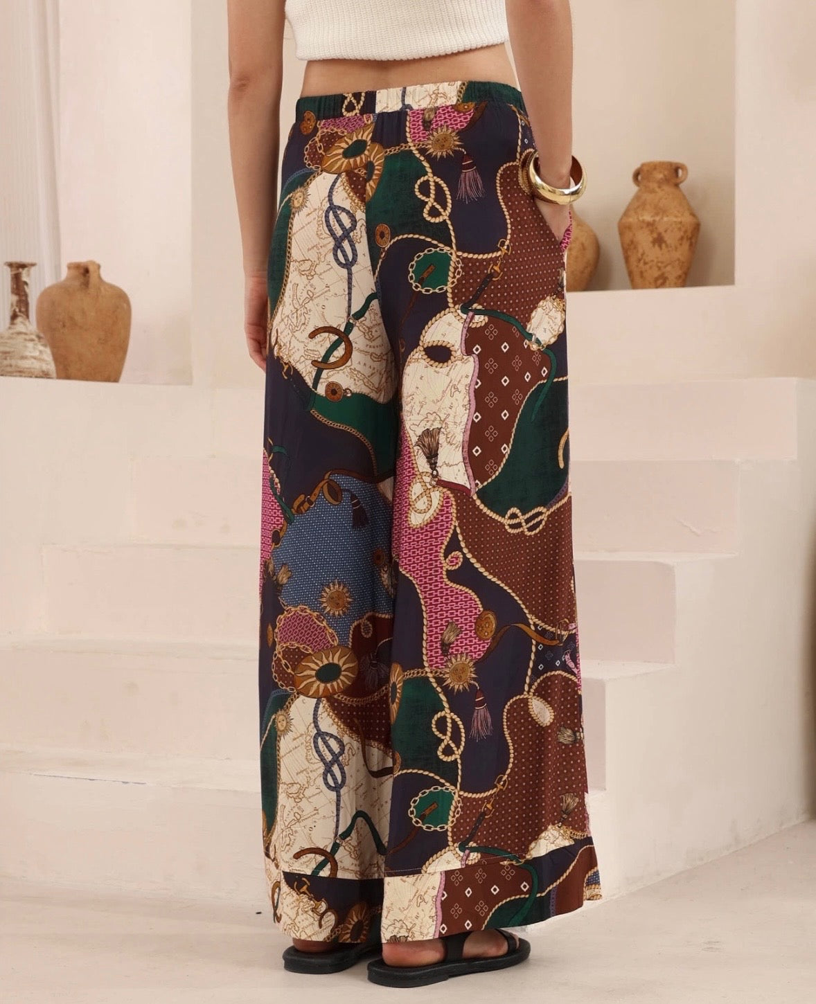 Scarf Print Pants
