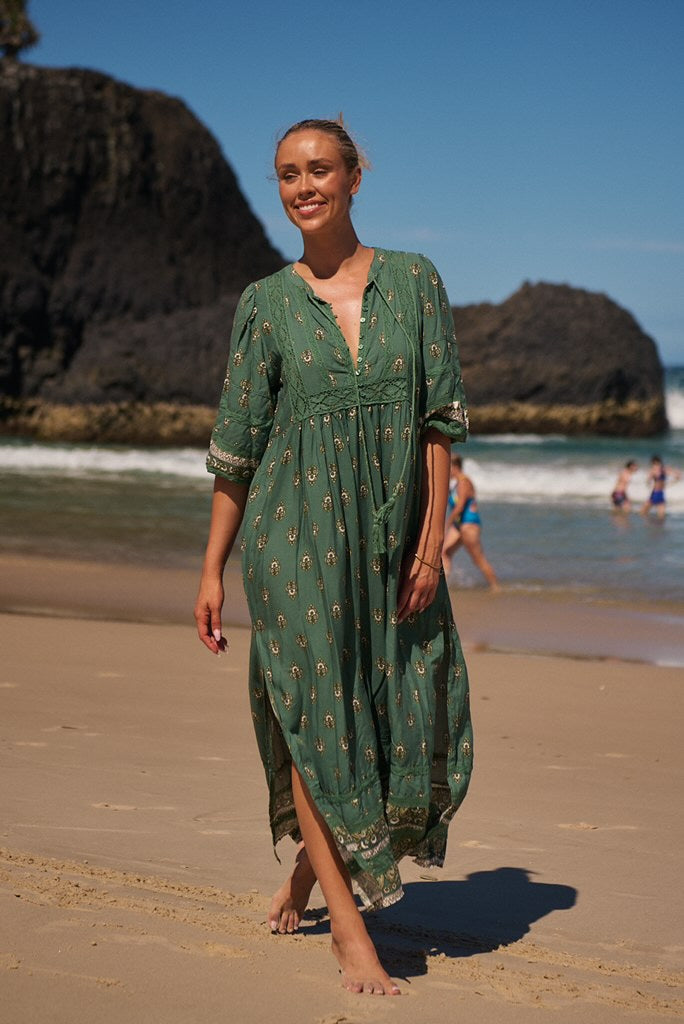 Jaase Boho Green Dress