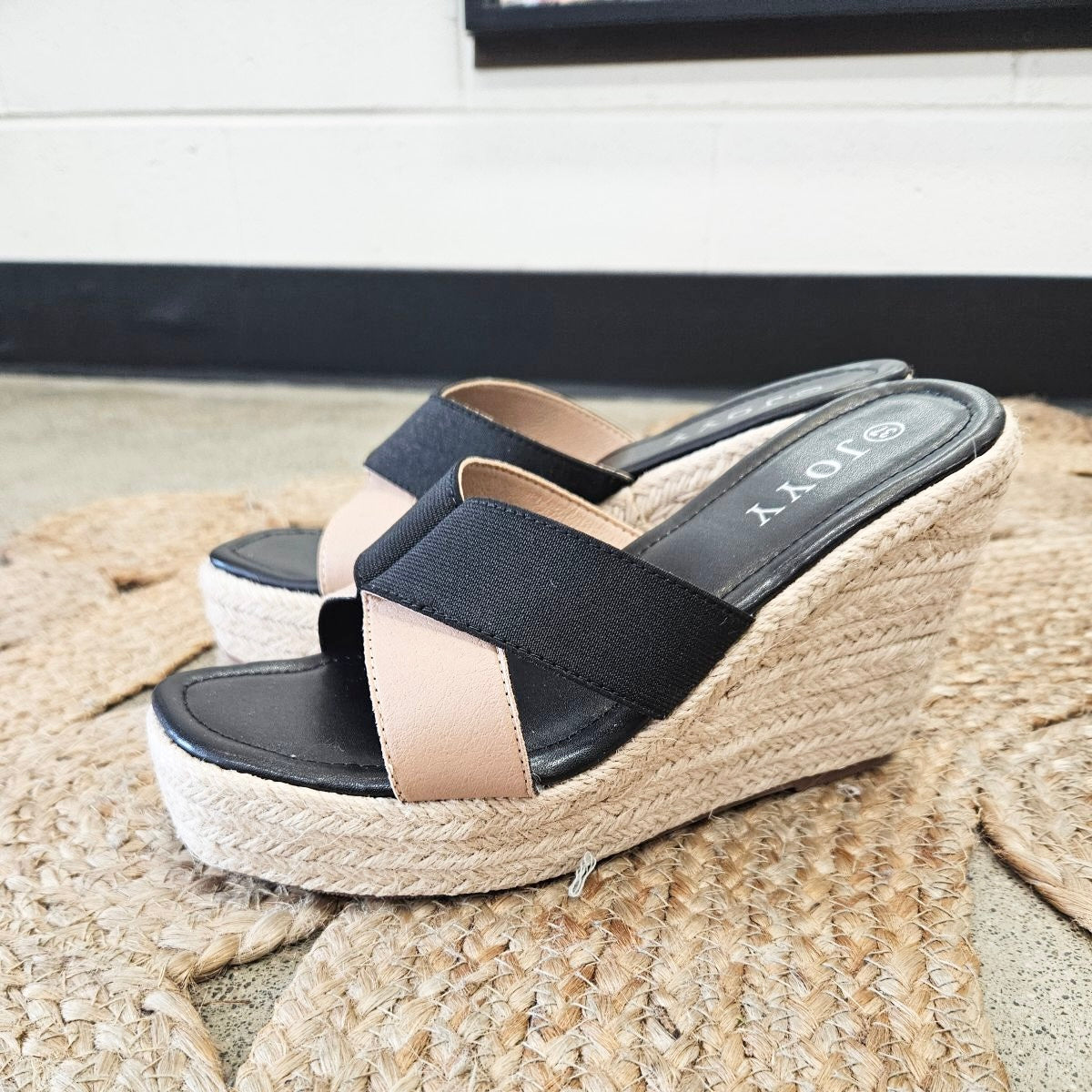 Two Toned Espadrille Wedge Heel