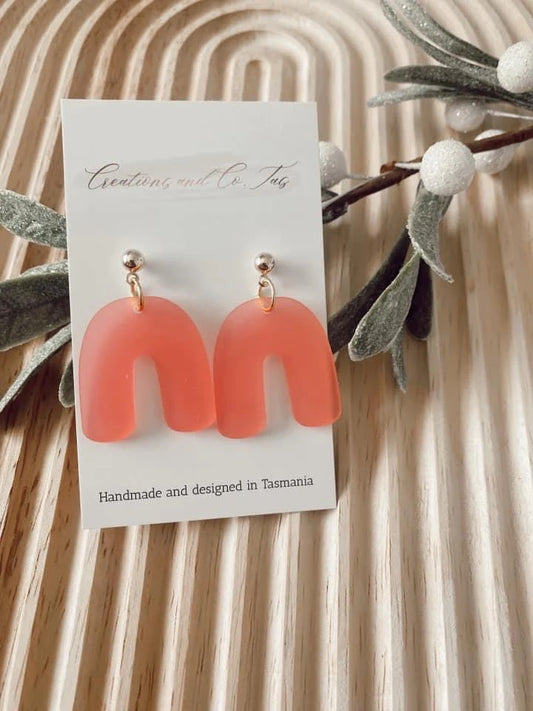 Blush Pink Rainbow Dangle Earrings